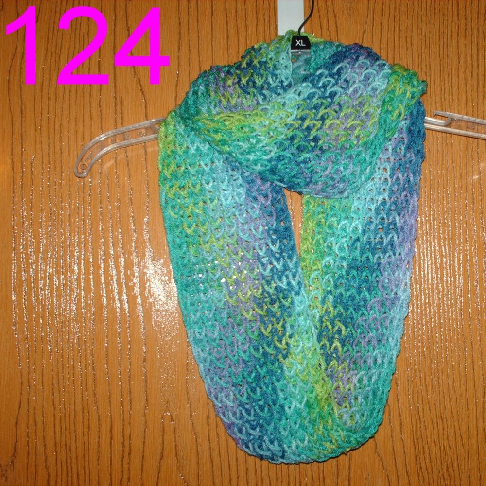 Lot of 5 Handmade Infinity Scarves.